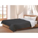 Narzuta dwustronna pikowana szaro-czarna 200x220 cm Medicline