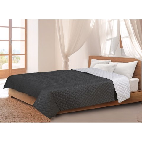 Narzuta dwustronna pikowana szaro-czarna 200x220 cm Medicline Narzuta dwustronna pikowana szaro-czarna 200x220 cm Medicline