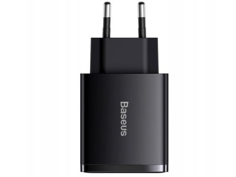 BASEUS Ładowarka sieciowa Baseus Compact Quick Charger, 2xUSB, USB-C, PD, 3A, 30W (CCXJ-E01) Czarna BASEUS Ładowarka sieciowa Baseus Compact Quick Charger, 2xUSB, USB-C, PD, 3A, 30W (CCXJ-E01) Czarna
