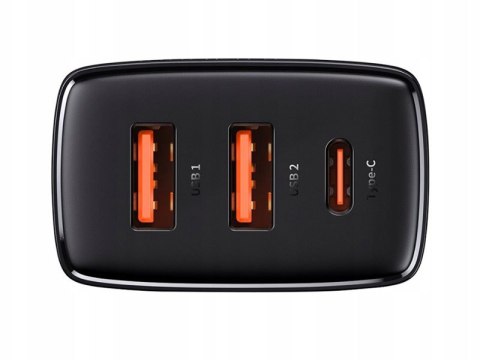 BASEUS Ładowarka sieciowa Baseus Compact Quick Charger, 2xUSB, USB-C, PD, 3A, 30W (CCXJ-E01) Czarna BASEUS Ładowarka sieciowa Baseus Compact Quick Charger, 2xUSB, USB-C, PD, 3A, 30W (CCXJ-E01) Czarna