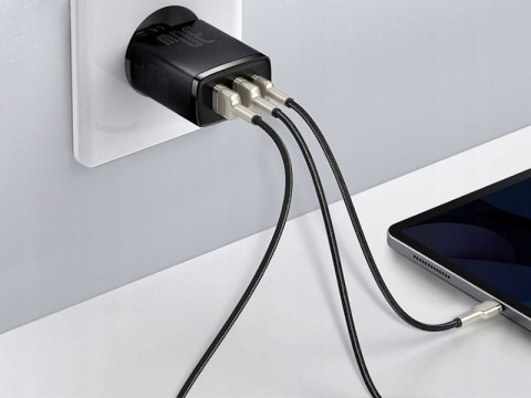 BASEUS Ładowarka sieciowa Baseus Compact Quick Charger, 2xUSB, USB-C, PD, 3A, 30W (CCXJ-E01) Czarna BASEUS Ładowarka sieciowa Baseus Compact Quick Charger, 2xUSB, USB-C, PD, 3A, 30W (CCXJ-E01) Czarna
