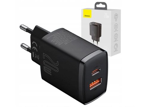 BASEUS Ładowarka sieciowa Baseus Compact Quick Charger, USB, USB-C, 20W (CCXJ-B01) Czarna BASEUS Ładowarka sieciowa Baseus Compact Quick Charger, USB, USB-C, 20W (CCXJ-B01) Czarna
