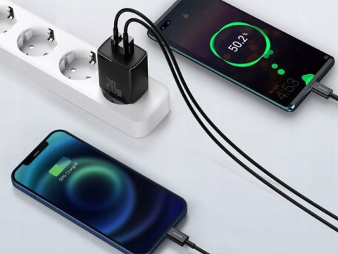 BASEUS Ładowarka sieciowa Baseus Compact Quick Charger, USB, USB-C, 20W (CCXJ-B01) Czarna BASEUS Ładowarka sieciowa Baseus Compact Quick Charger, USB, USB-C, 20W (CCXJ-B01) Czarna