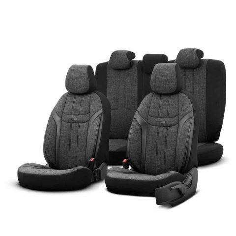 Komplet pokrowców na fotele samochodowe otom swan 501 black 3-zip Komplet pokrowców na fotele samochodowe otom swan 501 black 3-zip