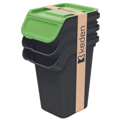 Kosze na śmieci KADDI Q SET - czarny 25l. Keden Kosze na śmieci KADDI Q SET - czarny 25l. Keden