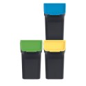 Kosze na śmieci STACKBOX Q SET - czarny 20l. Keden