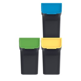 Kosze na śmieci STACKBOX Q SET - czarny 20l. Keden