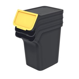 Kosze na śmieci STACKBOX Q SET - czarny 20l. Keden