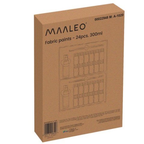 Farby do tkanin- 24szt. 300ml Maaleo 22948 Farby do tkanin- 24szt. 300ml Maaleo 22948
