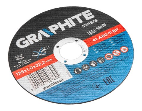 Tarcze tnące do metalu 125 x 1.0 x 22.2 mm, 41 A60-T-BF, 10 sztuk folia Tarcze tnące do metalu 125 x 1.0 x 22.2 mm, 41 A60-T-BF, 10 sztuk folia