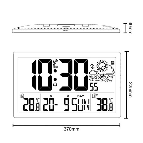 Zegar ścienny LCD bardzo duży GreenBlue, temperatura, data, GB218 Zegar ścienny LCD bardzo duży GreenBlue, temperatura, data, GB218