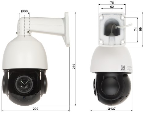 KAMERA IP SZYBKOOBROTOWA OMEGA-40P18-6-AI - 5 Mpx 5.35 ... 96.3 mm