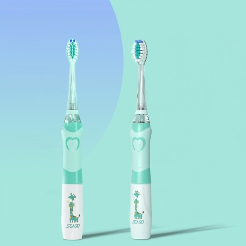 Szczoteczka soniczna dla dzieci SEAGO, kolor zielony, 1xAAA 1,5V (brak w zestawie), 3 końcówki, SG-977 Green Szczoteczka soniczna dla dzieci SEAGO, kolor zielony, 1xAAA 1,5V (brak w zestawie), 3 końcówki, SG-977 Green