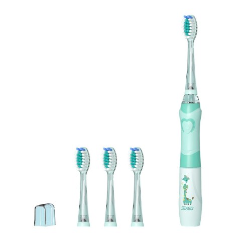 Szczoteczka soniczna dla dzieci SEAGO, kolor zielony, 1xAAA 1,5V (brak w zestawie), 3 końcówki, SG-977 Green Szczoteczka soniczna dla dzieci SEAGO, kolor zielony, 1xAAA 1,5V (brak w zestawie), 3 końcówki, SG-977 Green