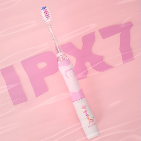 Szczoteczka soniczna dla dzieci SEAGO, kolor różowy, 1xAAA 1,5V (brak w zestawie), 3 końcówki, SG-977 Pink Szczoteczka soniczna dla dzieci SEAGO, kolor różowy, 1xAAA 1,5V (brak w zestawie), 3 końcówki, SG-977 Pink