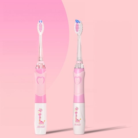 Szczoteczka soniczna dla dzieci SEAGO, kolor różowy, 1xAAA 1,5V (brak w zestawie), 3 końcówki, SG-977 Pink Szczoteczka soniczna dla dzieci SEAGO, kolor różowy, 1xAAA 1,5V (brak w zestawie), 3 końcówki, SG-977 Pink