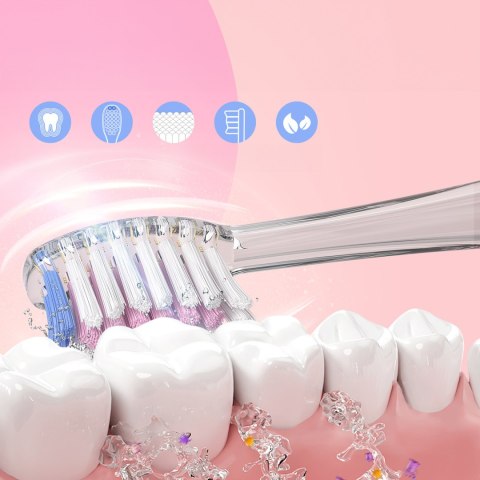 Szczoteczka soniczna dla dzieci SEAGO, kolor różowy, 1xAAA 1,5V (brak w zestawie), 3 końcówki, SG-977 Pink Szczoteczka soniczna dla dzieci SEAGO, kolor różowy, 1xAAA 1,5V (brak w zestawie), 3 końcówki, SG-977 Pink