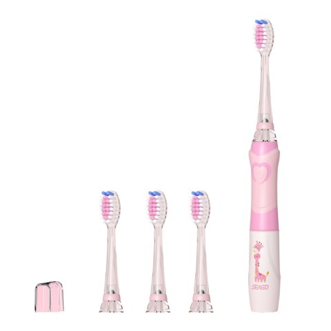 Szczoteczka soniczna dla dzieci SEAGO, kolor różowy, 1xAAA 1,5V (brak w zestawie), 3 końcówki, SG-977 Pink Szczoteczka soniczna dla dzieci SEAGO, kolor różowy, 1xAAA 1,5V (brak w zestawie), 3 końcówki, SG-977 Pink