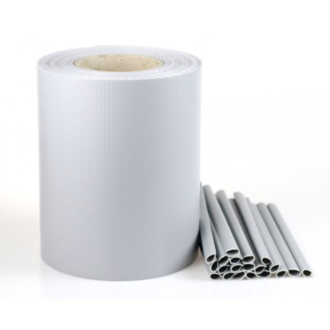 Taśma ogrodzeniowa z klipsami 19 cm x 35 mb szary Taśma ogrodzeniowa z klipsami 19 cm x 35 mb szary