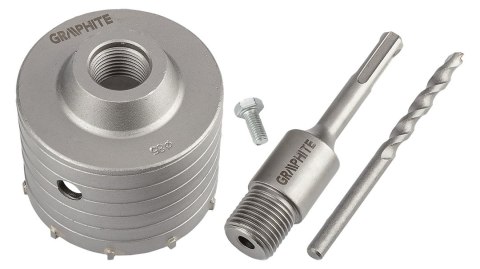 Otwornica widiowa 85mm z adapterem SDS+ oraz wiertłem pilotującym Otwornica widiowa 85mm z adapterem SDS+ oraz wiertłem pilotującym