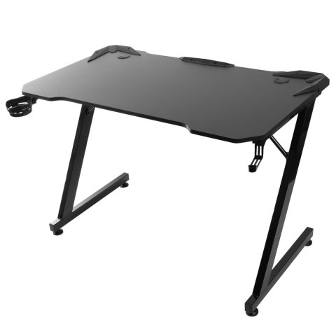 Biurko gamingowe czarne duże NanoRS, 150kg max, wysokość 750mm, 110x60x1,5cm, uchwyt na kubek i słuchawki, RS345 Biurko gamingowe czarne duże NanoRS, 150kg max, wysokość 750mm, 110x60x1,5cm, uchwyt na kubek i słuchawki, RS345