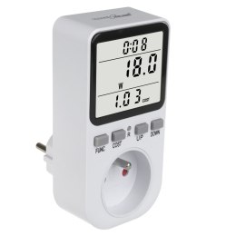Miernik energii GreenBlue, watomierz, typ E, 220-240V AC, 50Hz, max. obciążenie 16A, IP20, wbudowana bateria, GB364 E