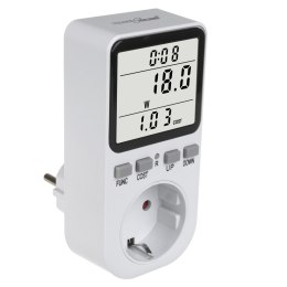Miernik energii GreenBlue, watomierz, typ F, 220-240V AC, 50Hz, max. obciążenie 16A, IP20, wbudowana bateria, GB364 F