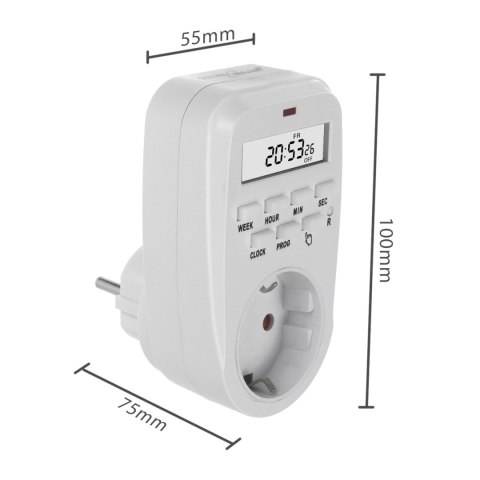 Włącznik czasowy - timer cyfrowy GreenBlue, max. obciążenie 16A, IP20, GB362 F Włącznik czasowy - timer cyfrowy GreenBlue, max. obciążenie 16A, IP20, GB362 F
