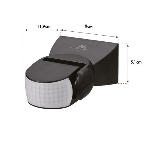 Czujnik ruchu PIR Maclean, na podczerwień, z pilotem, max. 800W (żarówka), max. 1200W (LED), MCE241 B Czujnik ruchu PIR Maclean, na podczerwień, z pilotem, max. 800W (żarówka), max. 1200W (LED), MCE241 B