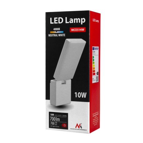 Lampa LED Maclean, kolor biały, 10W, IP65, 700lm, barwa neutralna biała (4000K) MCE514 W Lampa LED Maclean, kolor biały, 10W, IP65, 700lm, barwa neutralna biała (4000K) MCE514 W
