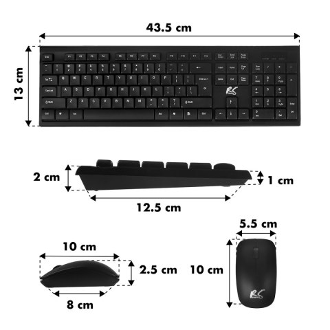 Klawiatura + mysz bezprzewodowa COMBO NanoRS, RS580 Klawiatura + mysz bezprzewodowa COMBO NanoRS, RS580