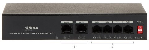 SWITCH POE PFS3006-4ET-36 4-PORTOWY DAHUA SWITCH POE PFS3006-4ET-36 4-PORTOWY DAHUA