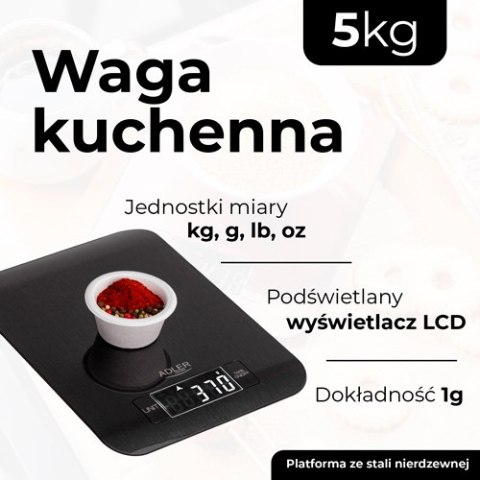 AD 3183 black Waga kuchenna - 5kg AD 3183 black Waga kuchenna - 5kg