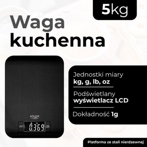 AD 3183 black Waga kuchenna - 5kg AD 3183 black Waga kuchenna - 5kg
