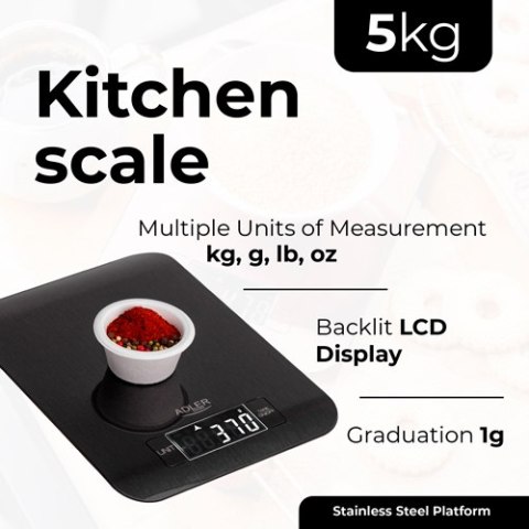 AD 3183 black Waga kuchenna - 5kg AD 3183 black Waga kuchenna - 5kg