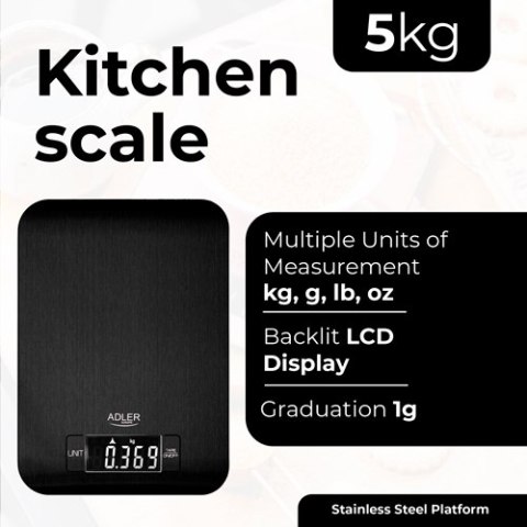 AD 3183 black Waga kuchenna - 5kg AD 3183 black Waga kuchenna - 5kg