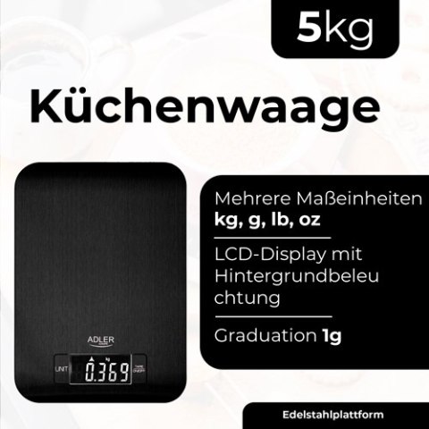 AD 3183 black Waga kuchenna - 5kg AD 3183 black Waga kuchenna - 5kg