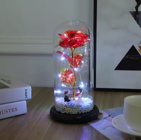AG776D Wieczna róża w szkle led figurki AG776D Wieczna róża w szkle led figurki