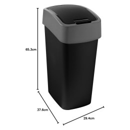 Kosz na śmieci FLIP BIN 45L czarno-srebrny