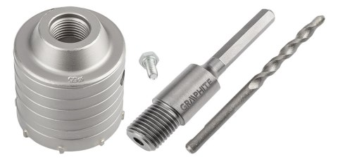 Otwornica widiowa 65 mm z adapterem HEX oraz wiertłem pilotującym Otwornica widiowa 65 mm z adapterem HEX oraz wiertłem pilotującym
