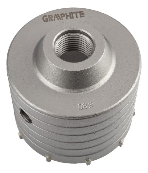 Otwornica widiowa 80 mm z adapterem HEX oraz wiertłem pilotującym Otwornica widiowa 80 mm z adapterem HEX oraz wiertłem pilotującym