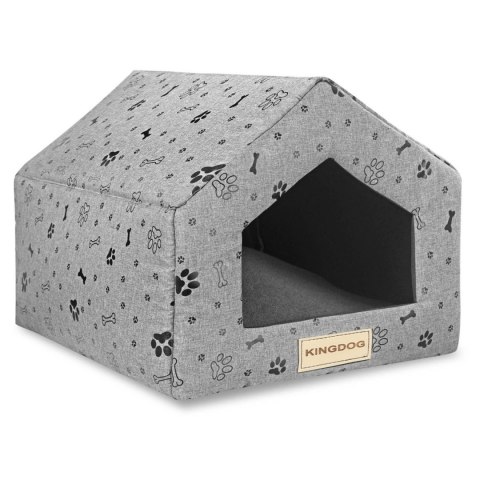 Legowisko gąbka domek kości czarne 50x40 cm h38cm Kingdog Legowisko gąbka domek kości czarne 50x40 cm h38cm Kingdog