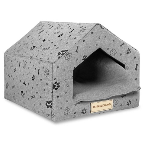 Legowisko gąbka domek kości czarne 50x40 cm h38cm Kingdog Legowisko gąbka domek kości czarne 50x40 cm h38cm Kingdog