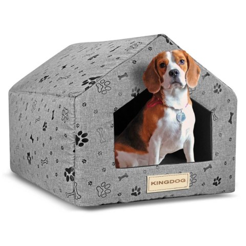 Legowisko gąbka domek kości czarne 50x40 cm h38cm Kingdog Legowisko gąbka domek kości czarne 50x40 cm h38cm Kingdog