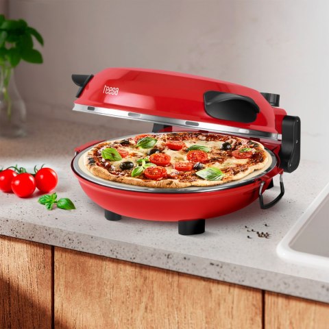 Piec do pizzy TEESA SUPREME + , 1200 W, 32 cm , okienko , wyjmowany kamień, sterowanie dwiema grzałkami Piec do pizzy TEESA SUPREME + , 1200 W, 32 cm , okienko , wyjmowany kamień, sterowanie dwiema grzałkami
