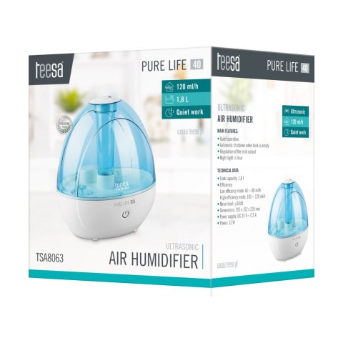 Ultradźwiękowy nawilżacz powietrza TEESA PURE LIFE 40 Ultradźwiękowy nawilżacz powietrza TEESA PURE LIFE 40