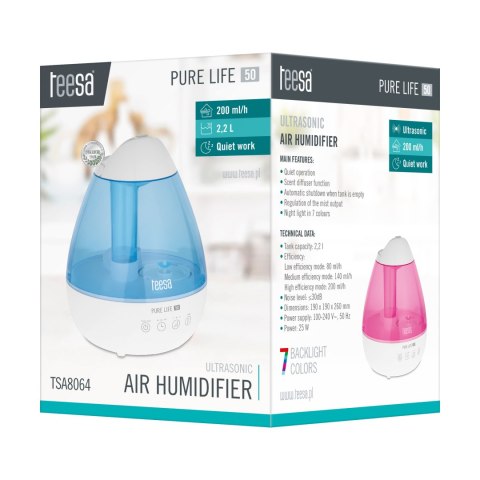 Ultradźwiękowy nawilżacz powietrza TEESA PURE LIFE 50 Ultradźwiękowy nawilżacz powietrza TEESA PURE LIFE 50