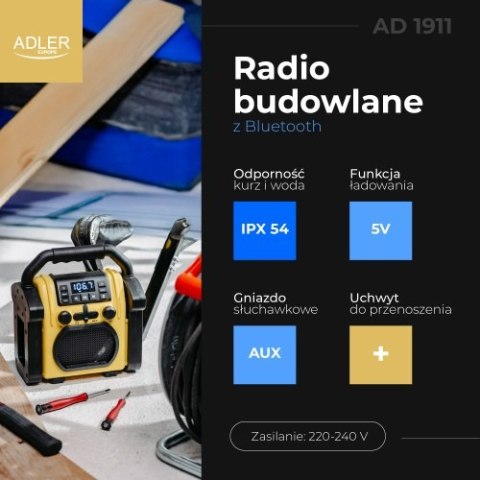 AD 1911 Radio budowlane z bluetooth - ipx 54 AD 1911 Radio budowlane z bluetooth - ipx 54