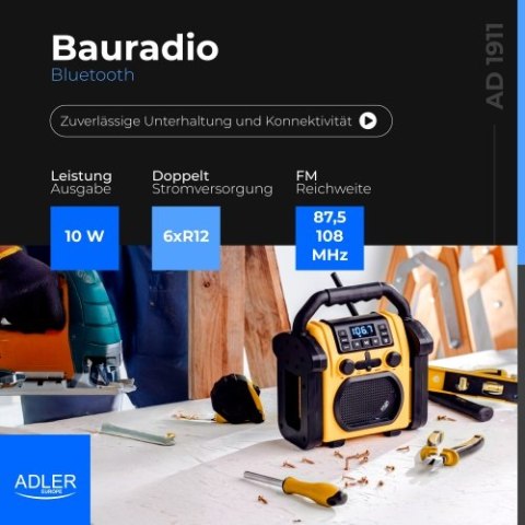 AD 1911 Radio budowlane z bluetooth - ipx 54 AD 1911 Radio budowlane z bluetooth - ipx 54