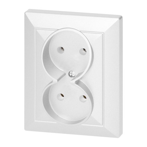 Gniazdo podwójne p/t 2x2P Pearl, 16A, 250V, PT-5 P, biały Gniazdo podwójne p/t 2x2P Pearl, 16A, 250V, PT-5 P, biały